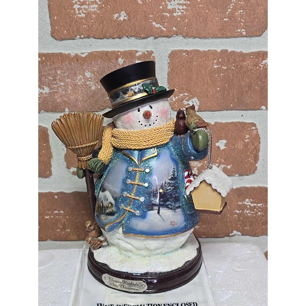 Thomas Kinkade White Christmas Snowman Bradford Editions Winter Wonderland‎
